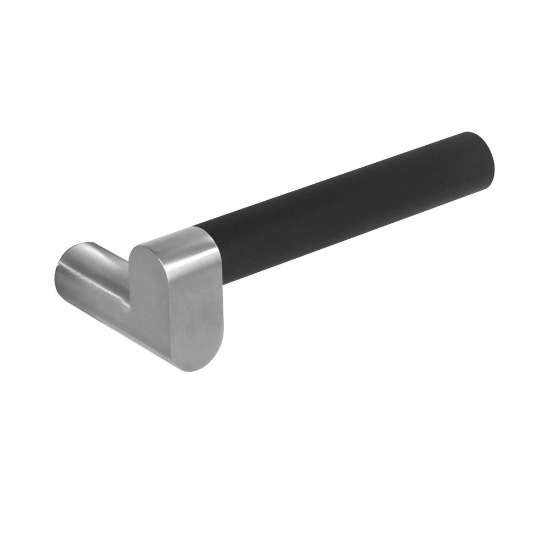 Afbeeldingen van INTERSTEEL Gatdeel rechts Dock Black met rozet rond plat verdekt rvs 0732