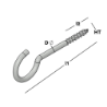 Afbeeldingen van GB Schroefhaak houtdraad HT4,3 50x14mm Ø3,45mm Elektrolytisch verzinkt  