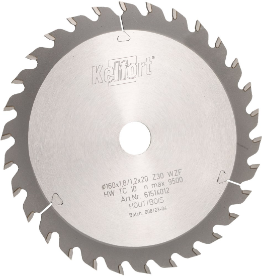 Afbeeldingen van Kelfort cirkelzaagblad - Ø160x1,8/1,2x20mm 30 tands WZF - voor hout