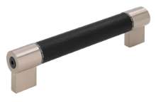 Afbeeldingen van Siro Meubelgreep kunststof - boorafstand 128mm/L 151mm/H 37mm/B 20mm zwart/RVS-effect 