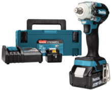 Afbeeldingen van Makita Slagmoersleutel DTW300RTJ - 18v 2x 5,0Ah li-on accu - met snellader in Mbox 