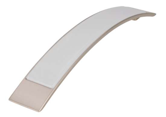 Afbeeldingen van Siro Meubelgreep metaal - boorafstand 160mm/L 200mm/H 26mm/B 30mm RVS effect/wit 