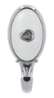 Afbeeldingen van Siro Kapstokhaak metaal - boorafstand 24mm/L 77mm/H 29mm/B 34mm chroom glanzend/wit 