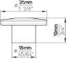 Afbeeldingen van Siro Meubelknop kunststof - L 35mm/H 19mm/B 35mm - wit 
