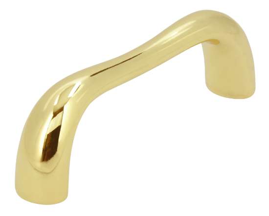 Afbeeldingen van Siro Meubelgreep metaal - boorafstand 64mm/L 74mm/H 23mm/B 13mm messing glanzend 