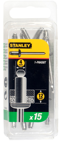 Afbeeldingen van Stanley popnagels - Ø4x12mm - 15 stuks