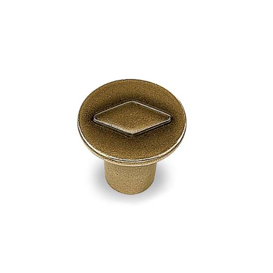 Afbeeldingen van Hettich Knop Barcino, H 25 mm, ø 30 mm, messingkleurig antiek