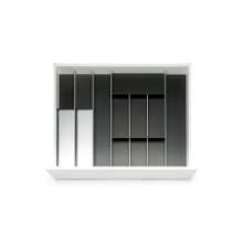 Afbeeldingen van Blum Bestekindeling met foliehouder Legrabox houtdecor - corpusbreedte 750-950 diepte 650mm - houtdecor zwart/aluminium OL.SA6580S4BEST