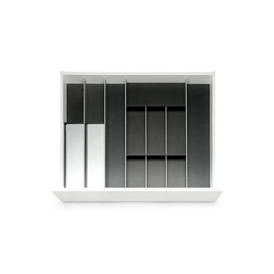 Afbeeldingen van Blum Bestekindeling met foliehouder Legrabox houtdecor - corpusbreedte 750-950 diepte 650mm - houtdecor zwart/aluminium OL.SA6580S4BEST