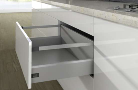 Afbeeldingen van Frontlade Set met Reling H250/126 L450 Zilver