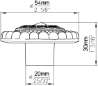 Afbeeldingen van Siro Meubelknop metaal - L 54mm/H 30mm/B 54mm tin/transparant 