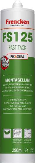 Afbeeldingen van Frencken FS125 Fast Tack montagelijm - 290ml - zwart