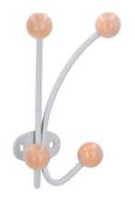 Afbeeldingen van Siro Kapstokhaak metaal - boorafstand 32mm/L 135mm/H 46mm/B 87mm - grijs/esdoorn 