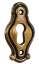 Afbeeldingen van Siro Sierschild metaal - boorafstand 31mm/L 46mm/H 3mm/B 26mm antiek messing 