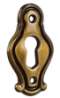 Afbeeldingen van Siro Sierschild metaal - boorafstand 31mm/L 46mm/H 3mm/B 26mm antiek messing 