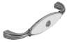 Afbeeldingen van Siro Meubelgreep metaal - boorafstand 96mm/L 106mm/H 26mm/B 20mm antiek zilver/wit 