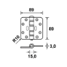 Afbeeldingen van Axa glijlager scharnier - 3mm 89x89 - rondhoek 