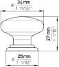 Afbeeldingen van Siro Meubelknop keramisch - L 34mm/H 28mm/B 34mm beige/antiek messing 