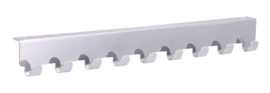 Afbeeldingen van Siro Deurkapstok metaal - met 9 haken boorafstand 336mm/L 366mm/H 32mm/B 41mm chroom glanzend 