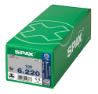 Afbeeldingen van Spax 6.0x220 T30 spaanplaatschroef - platkop - elektrolytisch verzinkt Op=Op