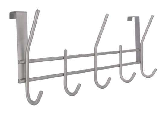 Afbeeldingen van Siro Deurkapstok metaal - met 5 haken L 340mm/H 71mm/B 138mm RVS 