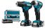 Afbeeldingen van Makita combiset Boor- en Slagschroefmachine CLX224SAX1 - 12v Max 2x 2,0Ah li-on accu - inclusief Lader in aluminium koffer 