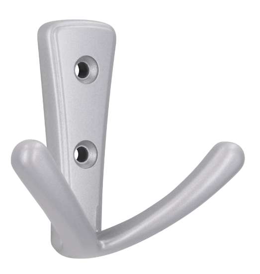Afbeeldingen van Siro Kapstokhaak metaal - boorafstand 25mm/L 71mm/H 40mm/B 76mm - aluminium 