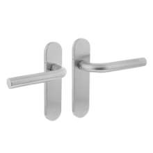 Afbeeldingen van INTERSTEEL Deurkruk Recht basic op ovaal schild verdekt 170x40mm blind rvs geborsteld 1226