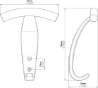 Afbeeldingen van Siro Kapstokhaak kunststof - boorafstand 20mm/L 139mm/H 55mm/B 110mm - wit 