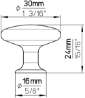 Afbeeldingen van Siro Meubelknop metaal - L 30mm/H 24mm/B 30mm - RVS effect 