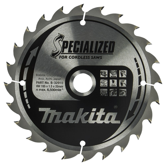 Afbeeldingen van Makita cirkelzaagblad - Ø165X20X1.5mm 24T 20° - voor hout