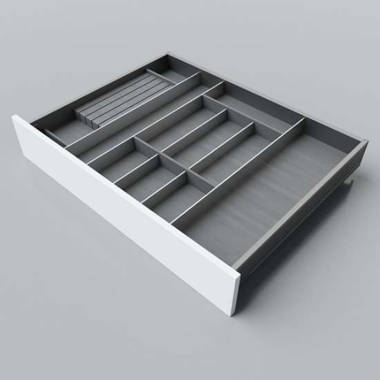 Afbeeldingen van Blum Bestekindeling voor messen Legrabox houtdecor - corpusbreedte 700-900 diepte 600mm - houtdecor zwart/aluminium OL.SA6080S2BEST