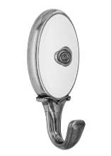 Afbeeldingen van Siro Kapstokhaak metaal - boorafstand 24mm/L 77mm/H 29mm/B 34mm antiek zilver/wit 