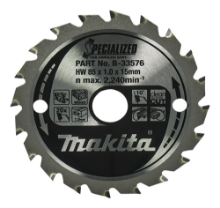 Afbeeldingen van Makita zaagblad - Ø85x15x1.0mm HM 20 Tands 25° - voor hout