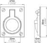 Afbeeldingen van Siro Handgreep metaal - inklapbaar boorafstand 32mm/L 60mm/H 12mm/B 47mm RVS effect 