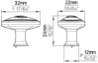 Afbeeldingen van Siro Meubelknop metaal - L 32mm/H 24mm/B 32mm antiek zilver/wit 