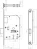 Afbeeldingen van INTERSTEEL Woningbouw klavier kastslot 55 mm rvs geborsteld 9543