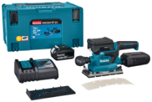 Afbeeldingen van Makita vlakschuurmachine DBO381RTJU - 18V 2x5.0Ah accu - inclusief snellader en AWS zender in Mbox