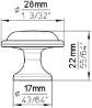Afbeeldingen van Siro Meubelknop metaal - L 28mm/H 22mm/B 28mm messing glanzend 