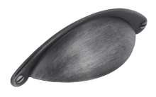 Afbeeldingen van Siro Schelpgreep metaal - boorafstand 64mm/L 104mm/H 25mm/B 32mm - antiek ijzer 