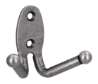 Afbeeldingen van Siro Kapstokhaak metaal - boorafstand 24mm/L 61mm/H 40mm/B 70mm - antiek tin 