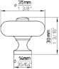 Afbeeldingen van Siro Meubelknop keramisch - L 35mm/H 30mm/B 35mm wit/messing 