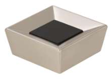 Afbeeldingen van Siro Meubelknop metaal - L 39mm/H 16mm/B 39mm RVS effect/zwart 