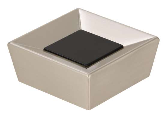 Afbeeldingen van Siro Meubelknop metaal - L 39mm/H 16mm/B 39mm RVS effect/zwart 