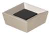 Afbeeldingen van Siro Meubelknop metaal - L 39mm/H 16mm/B 39mm RVS effect/zwart 