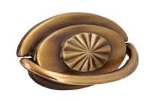 Afbeeldingen van Siro Hangende handgreep metaal - boorafstand 32mm/L 38mm/H 9mm/B 68mm antiek messing 