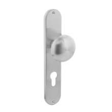 Afbeeldingen van INTERSTEEL Knop Paddenstoel op schild profielcilindergat 72 mm rvs geborsteld 2695