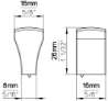 Afbeeldingen van Siro Meubelknop metaal - L 16mm/H 26mm/B 16mm - RVS effect 