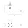 Afbeeldingen van INTERSTEEL Deurkruk Ton 400 met rozet 38x38x7mm messing getrommeld/ebbenhout 0377