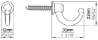 Afbeeldingen van Siro Kapstokhaak metaal - L 22mm/H 30mm/B 12mm wit 